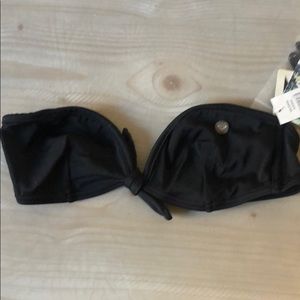 Brand new Roxy black strapless bikini top w/ bow